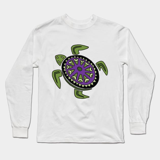Sea Turtle Abstraction Long Sleeve T-Shirt by shipwrecked2020